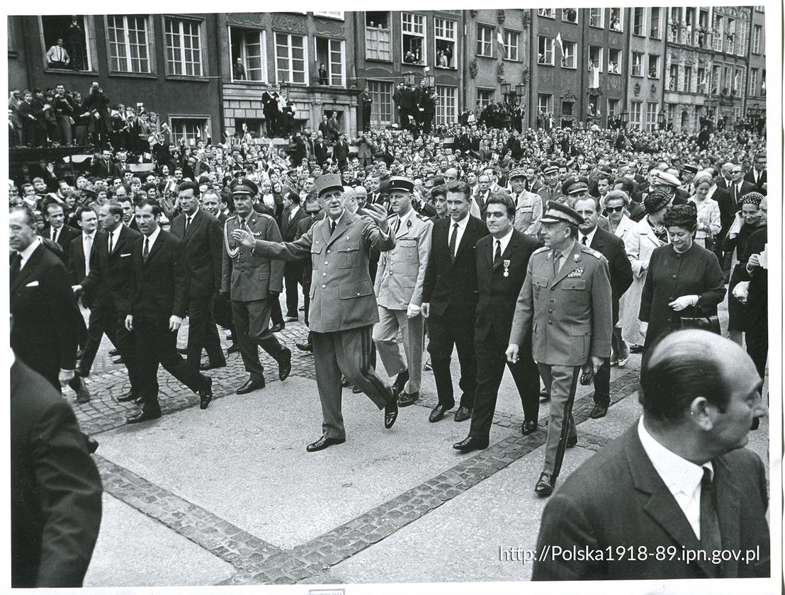 10 września 1967 r., prezydent Francji na ul. Długi Targ w Gdańsku