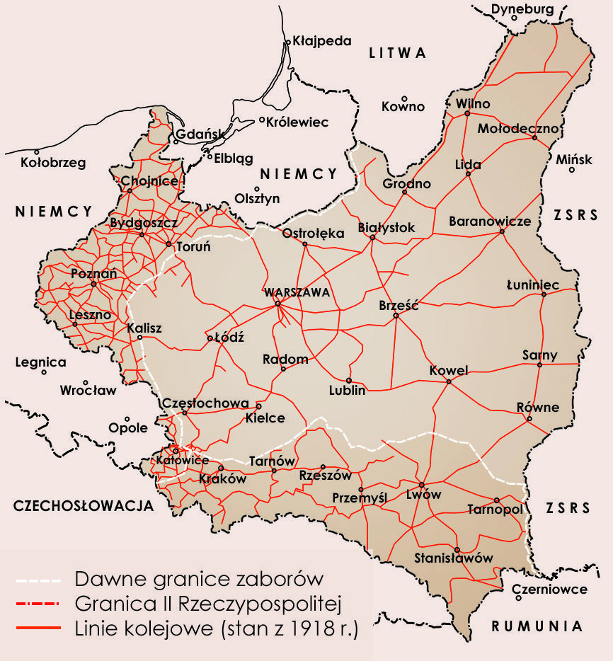 Linie kolejowe w Polsce po 1918 r.